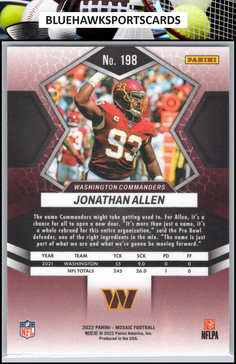 2022 Panini Mosaic #198 Jonathan Allen