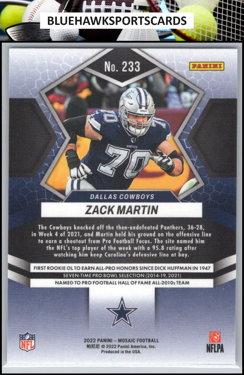 2022 Panini Mosaic #233 Zack Martin