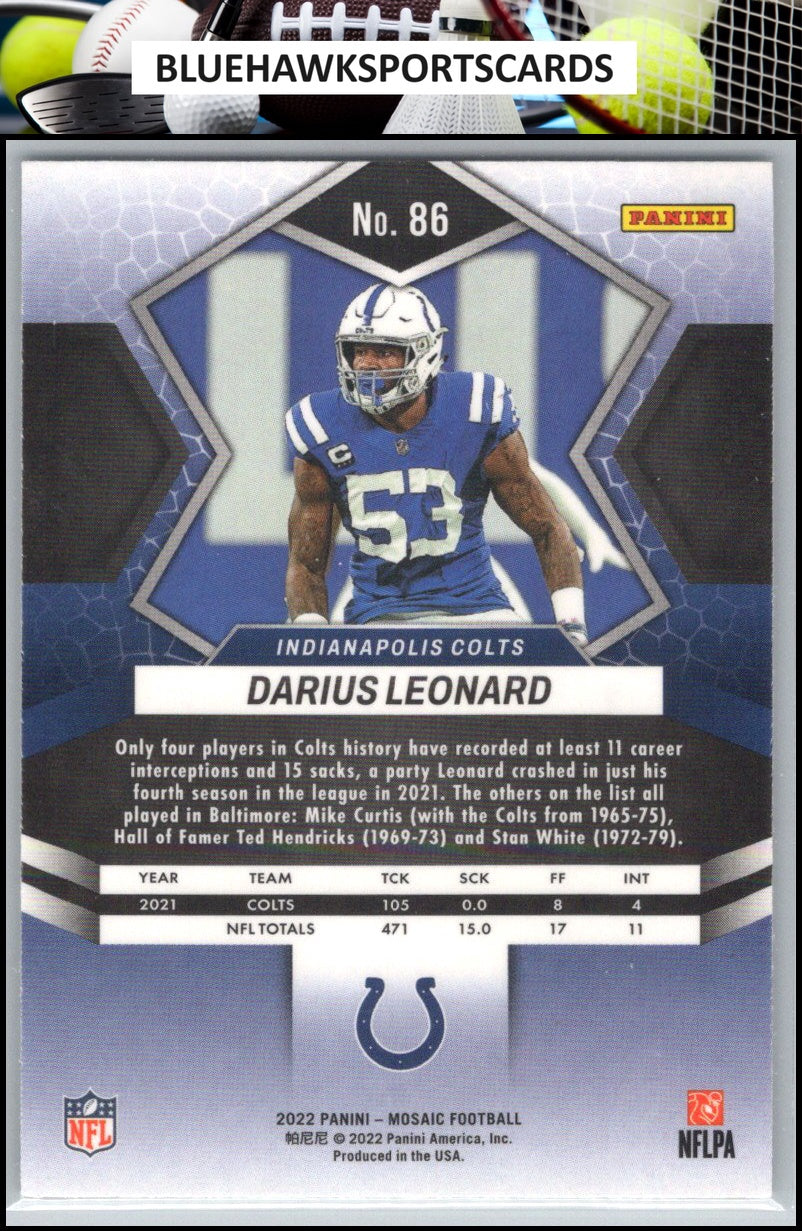 2022 Panini Mosaic #86 Darius Leonard
