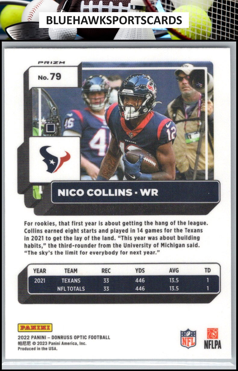 2022 Donruss Optic #79 Nico Collins Holo