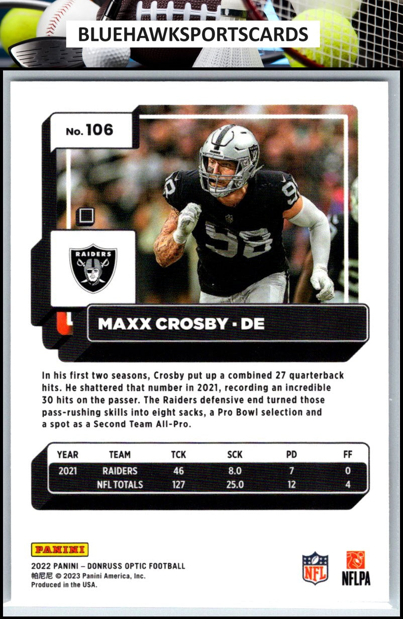 2022 Donruss Optic #106 Maxx Crosby