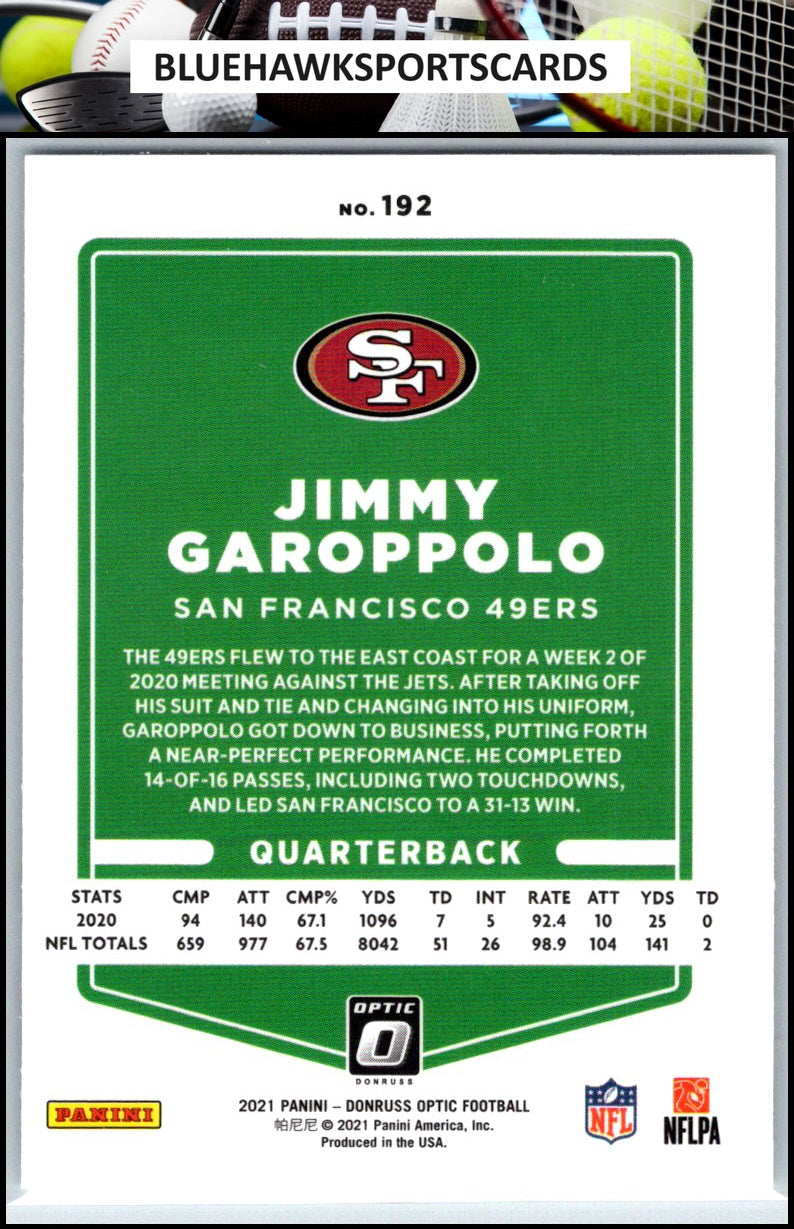 2021 Donruss Optic #192 Jimmy Garoppolo
