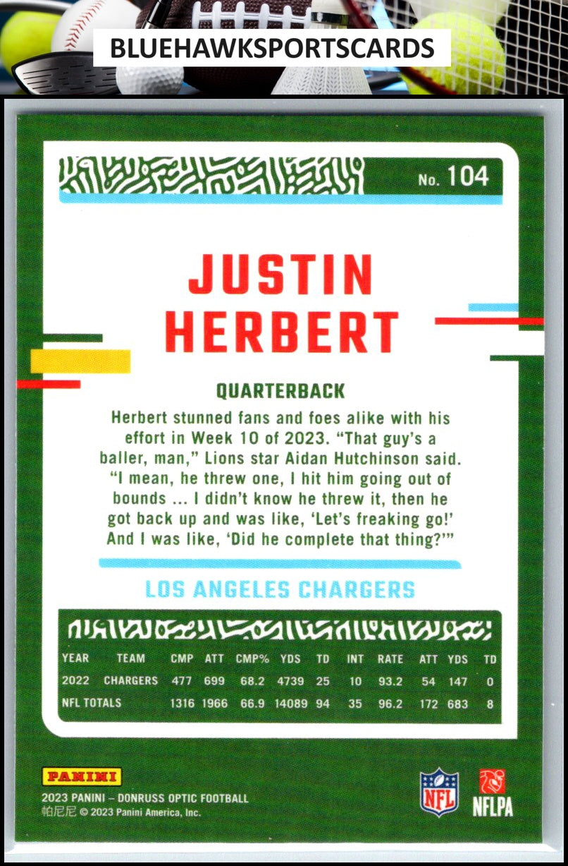 2023 Donruss Optic #104 Justin Herbert