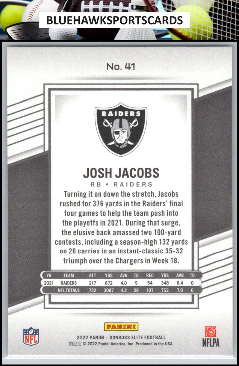 2022 Donruss Elite #41 Josh Jacobs