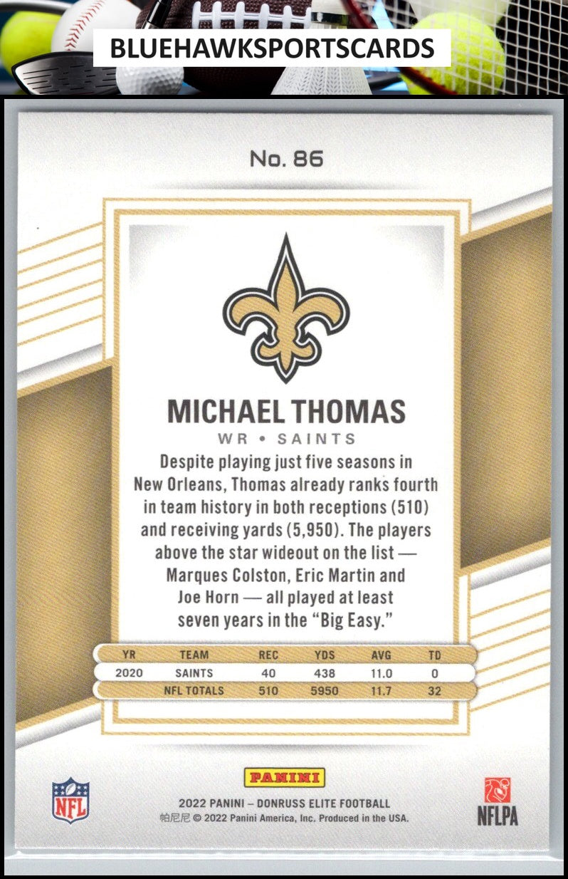 2022 Donruss Elite #86 Michael Thomas