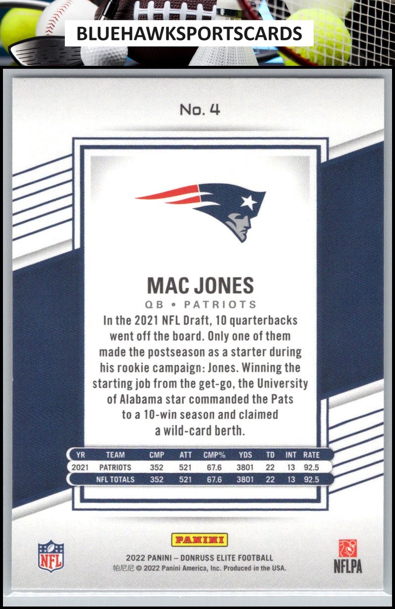 2022 Donruss Elite #4 Mac Jones