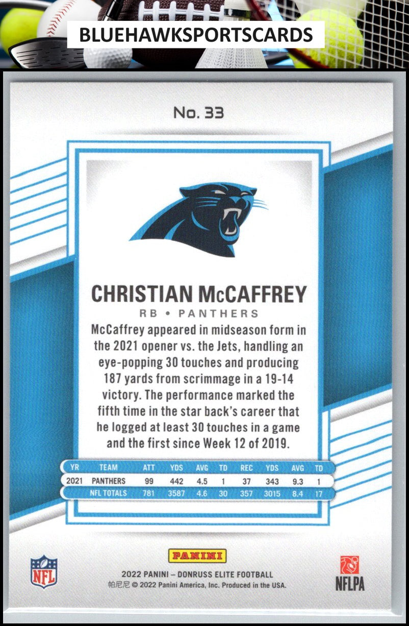 2022 Donruss Elite #33 Christian McCaffrey