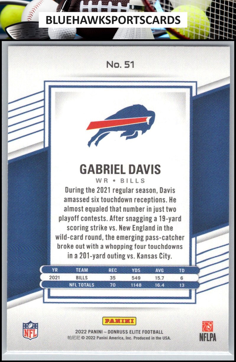 2022 Donruss Elite #51 Gabriel Davis