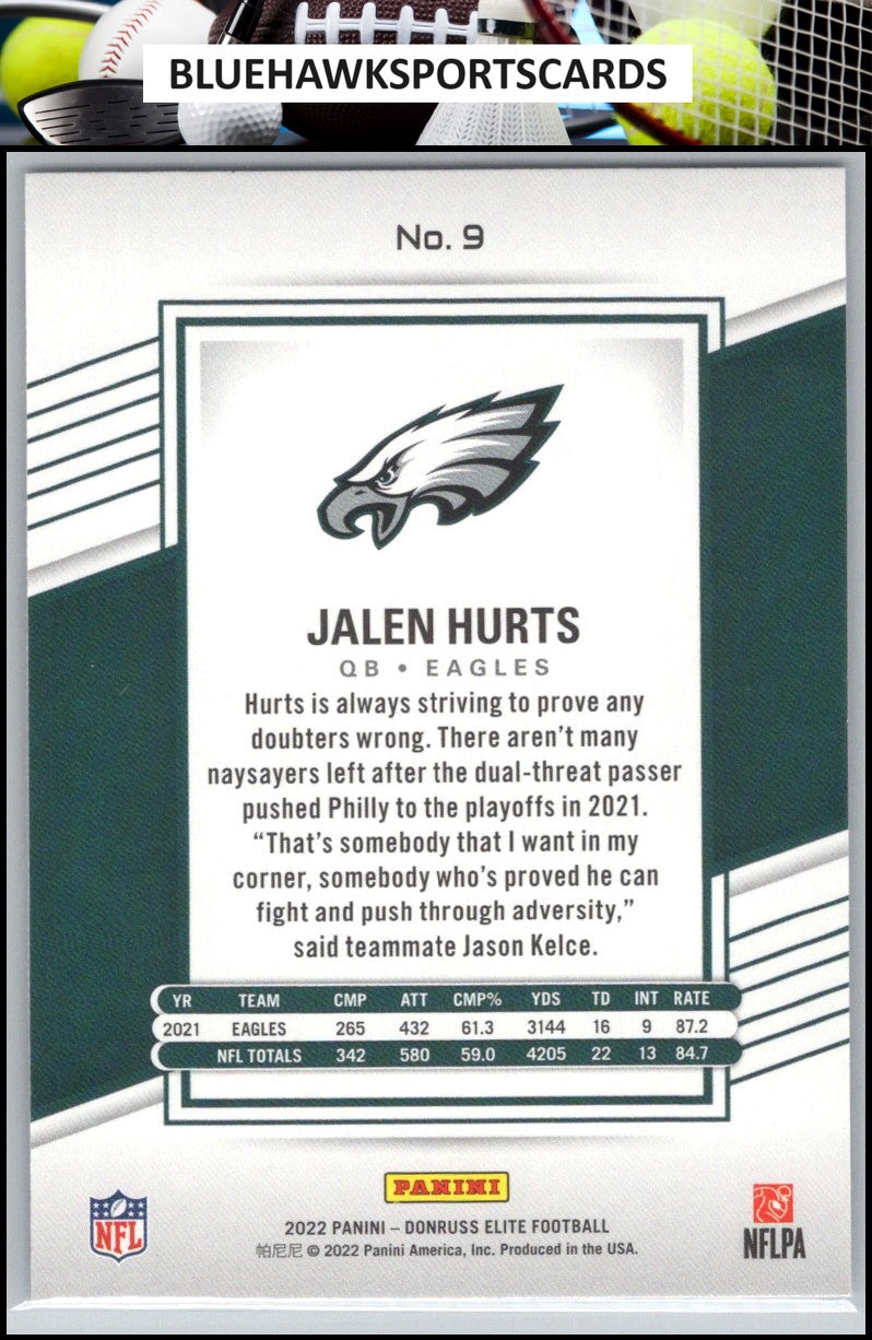 2022 Donruss Elite #9 Jalen Hurts