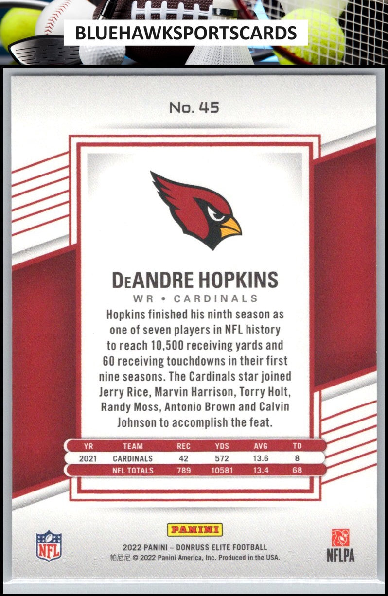 2022 Donruss Elite #45 DeAndre Hopkins