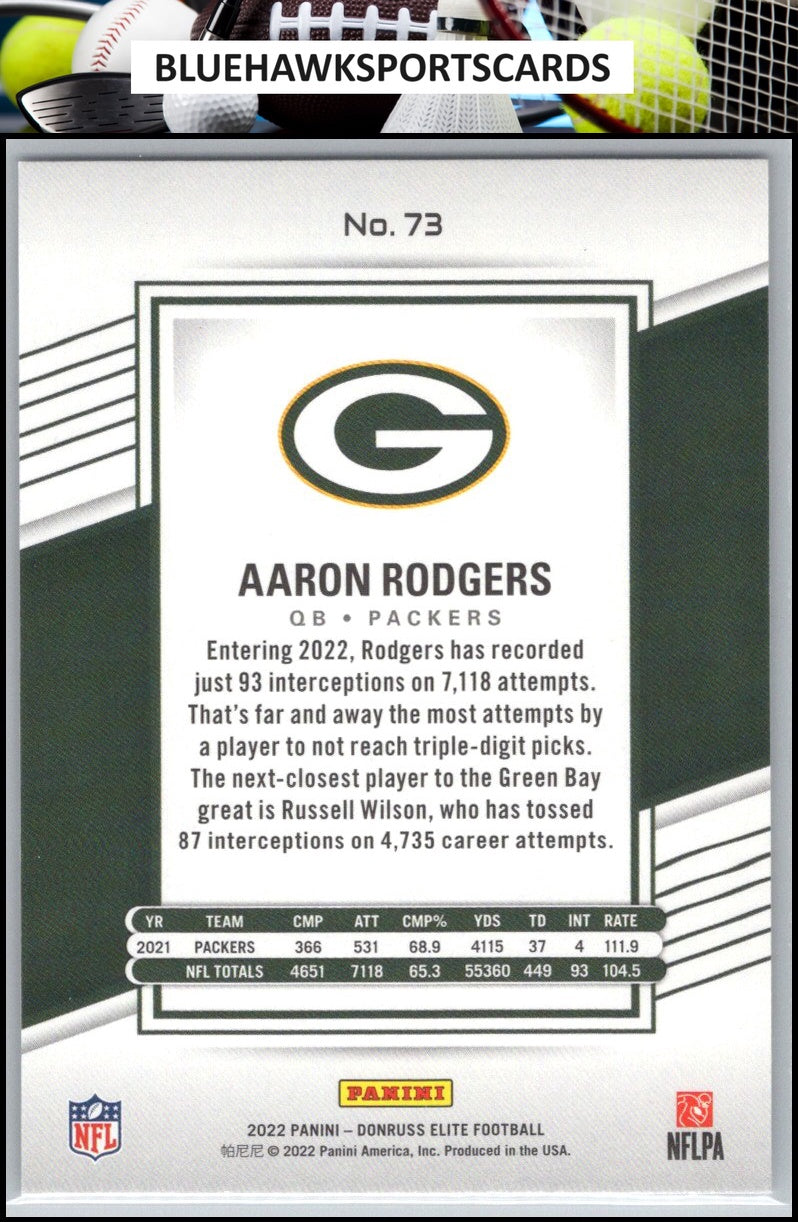 2022 Donruss Elite #73 Aaron Rodgers