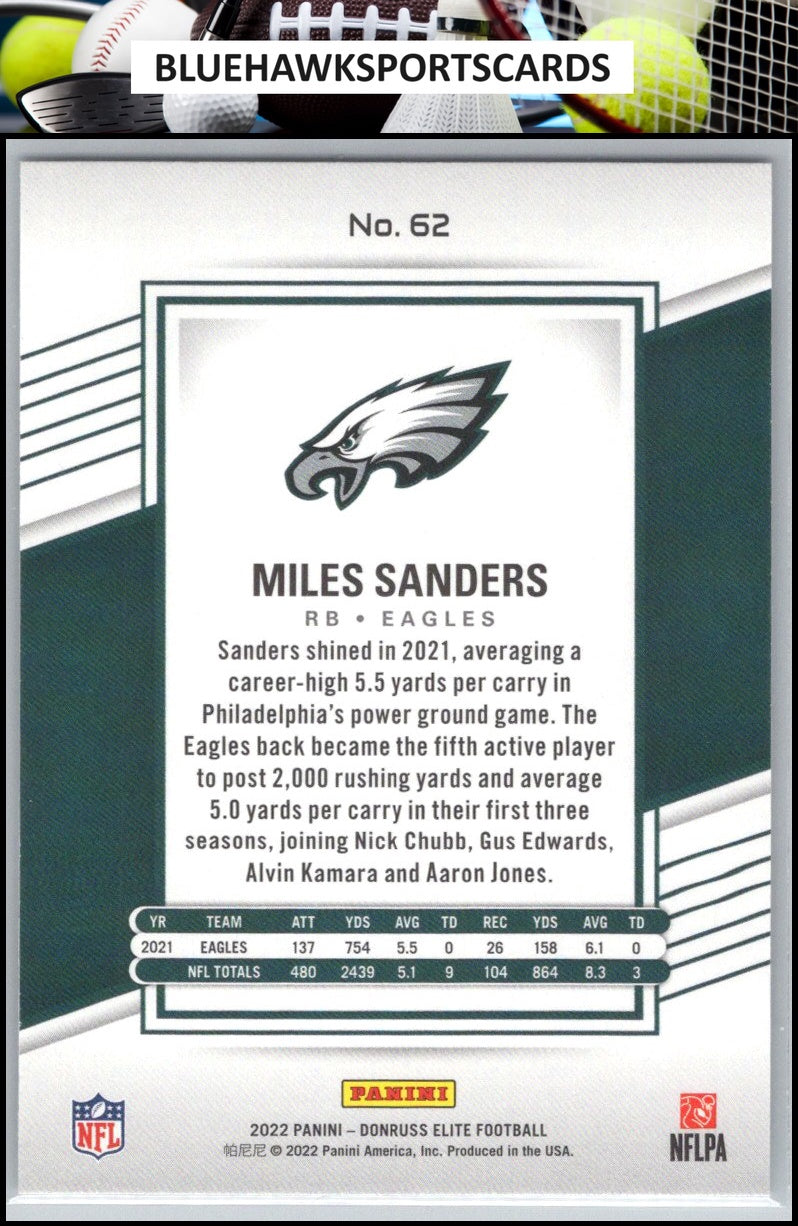 2022 Donruss Elite #62 Miles Sanders