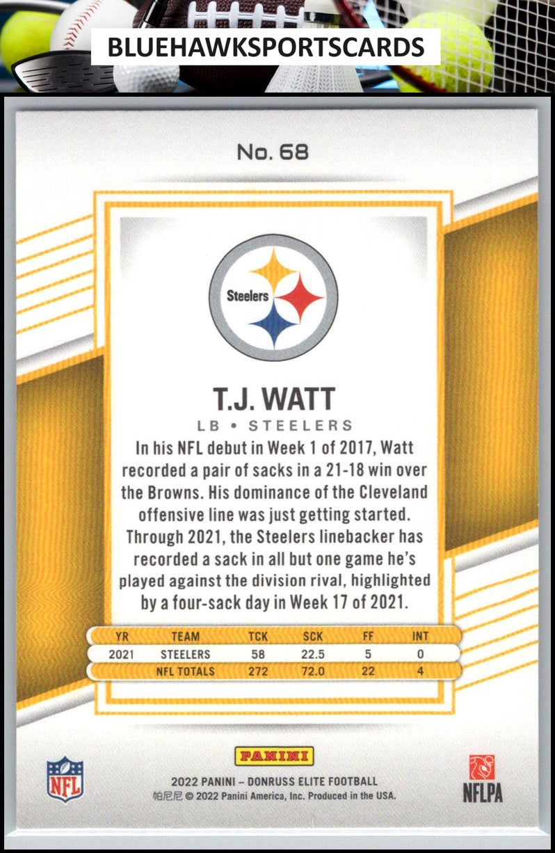 2022 Donruss Elite #68 T.J. Watt