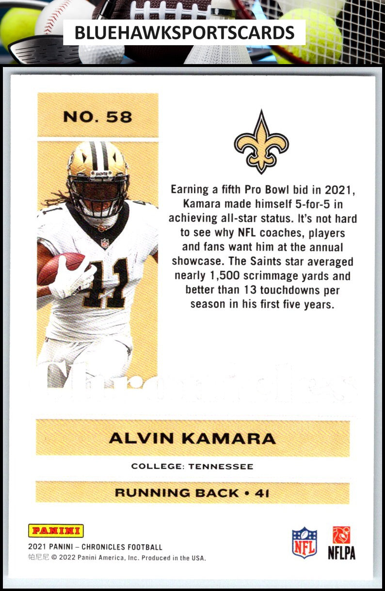 2021 Panini Chronicles #58 Alvin Kamara