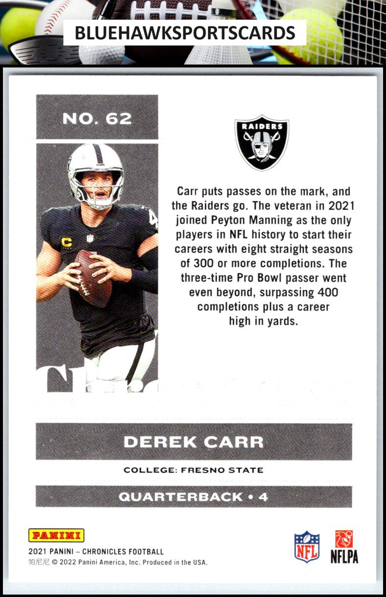 2021 Panini Chronicles #62 Derek Carr