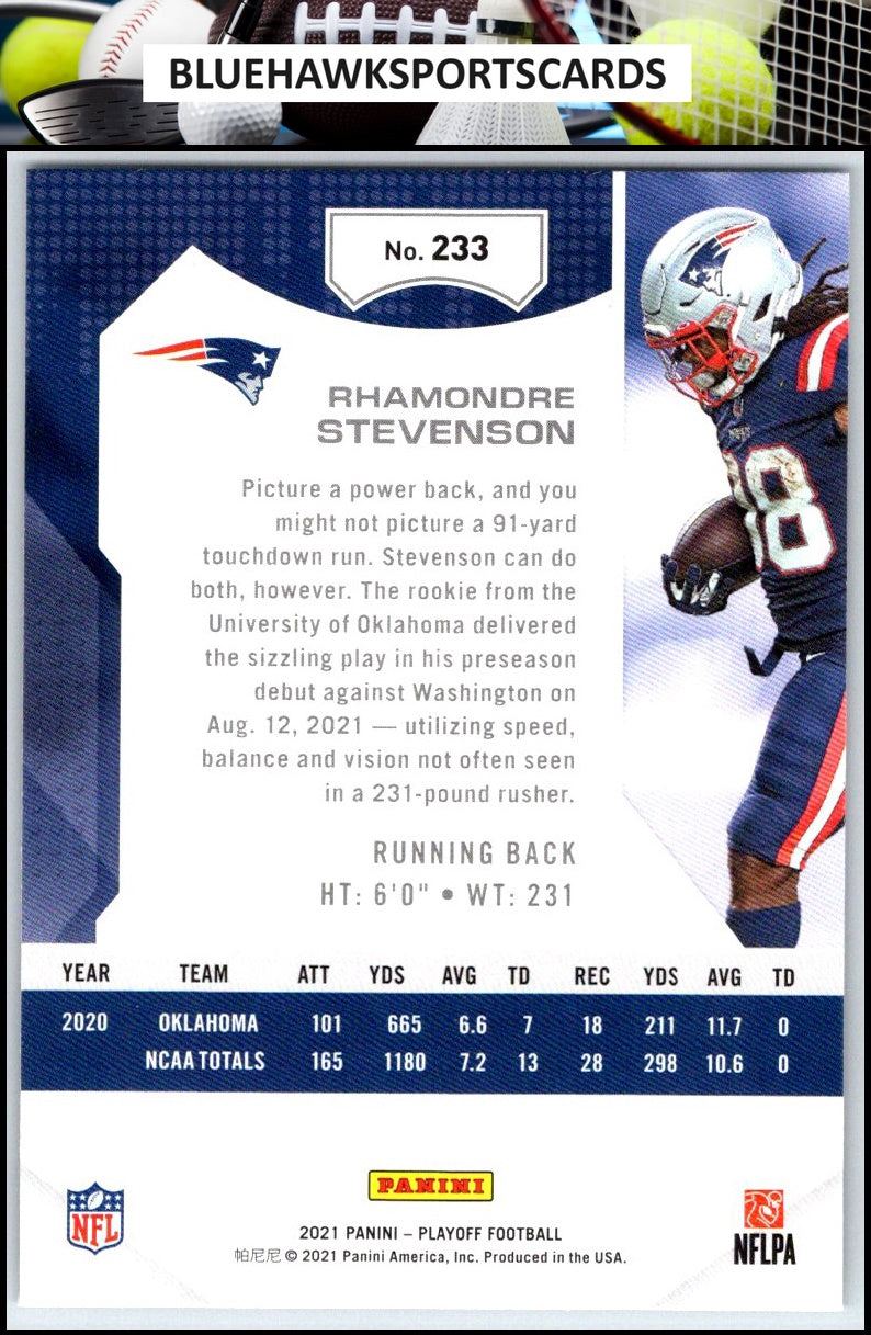 2021 Panini Playoff #233 Rhamondre Stevenson