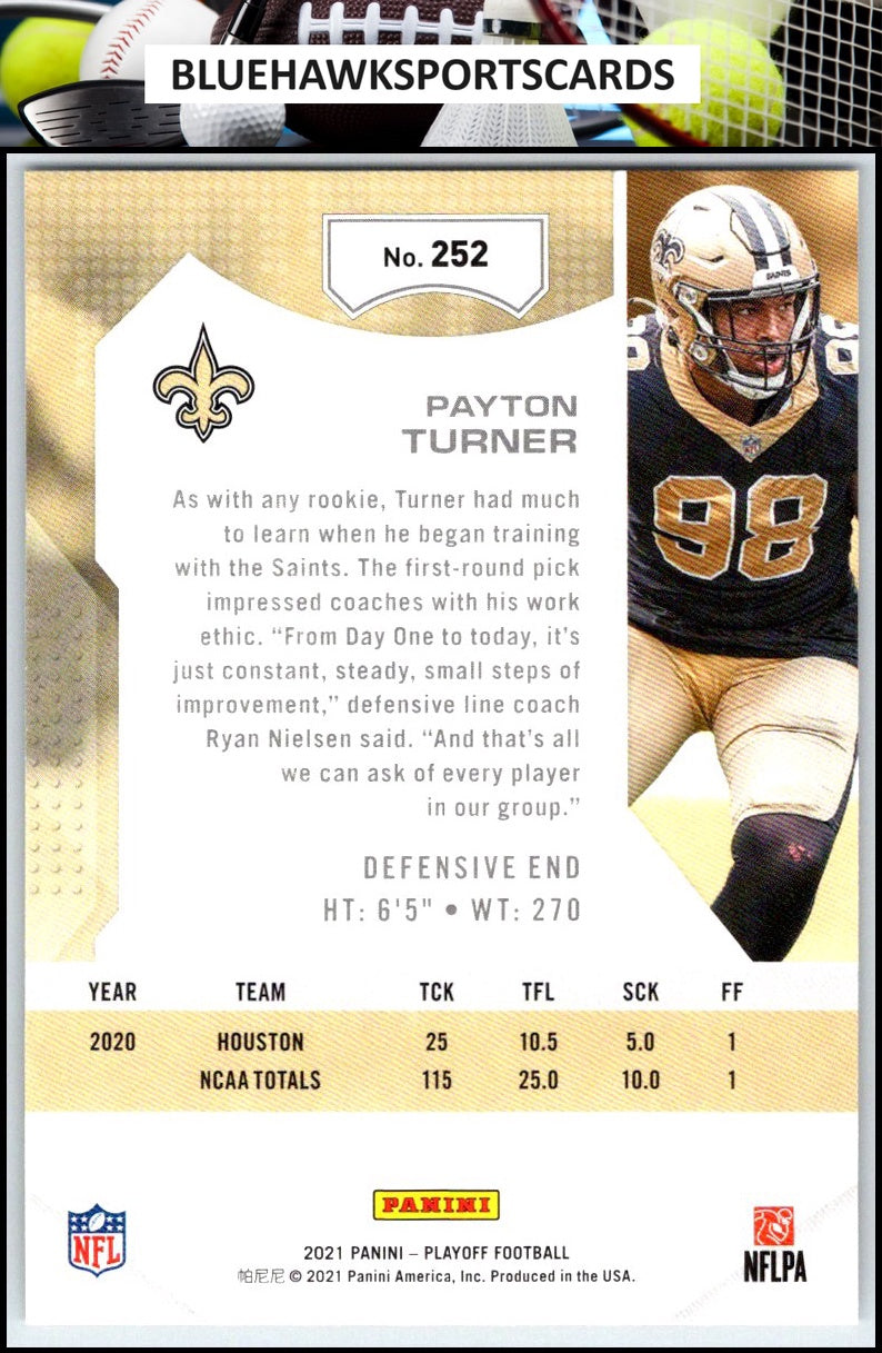 2021 Panini Playoff #252 Payton Turner