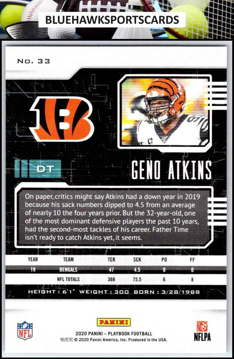 2020 Panini Playbook #33 Geno Atkins