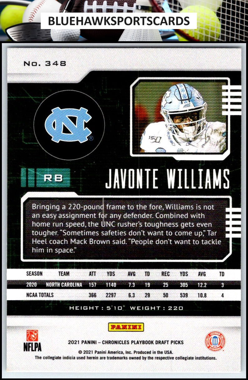 2021 Panini Chronicles Draft Picks #348 Javonte Williams
