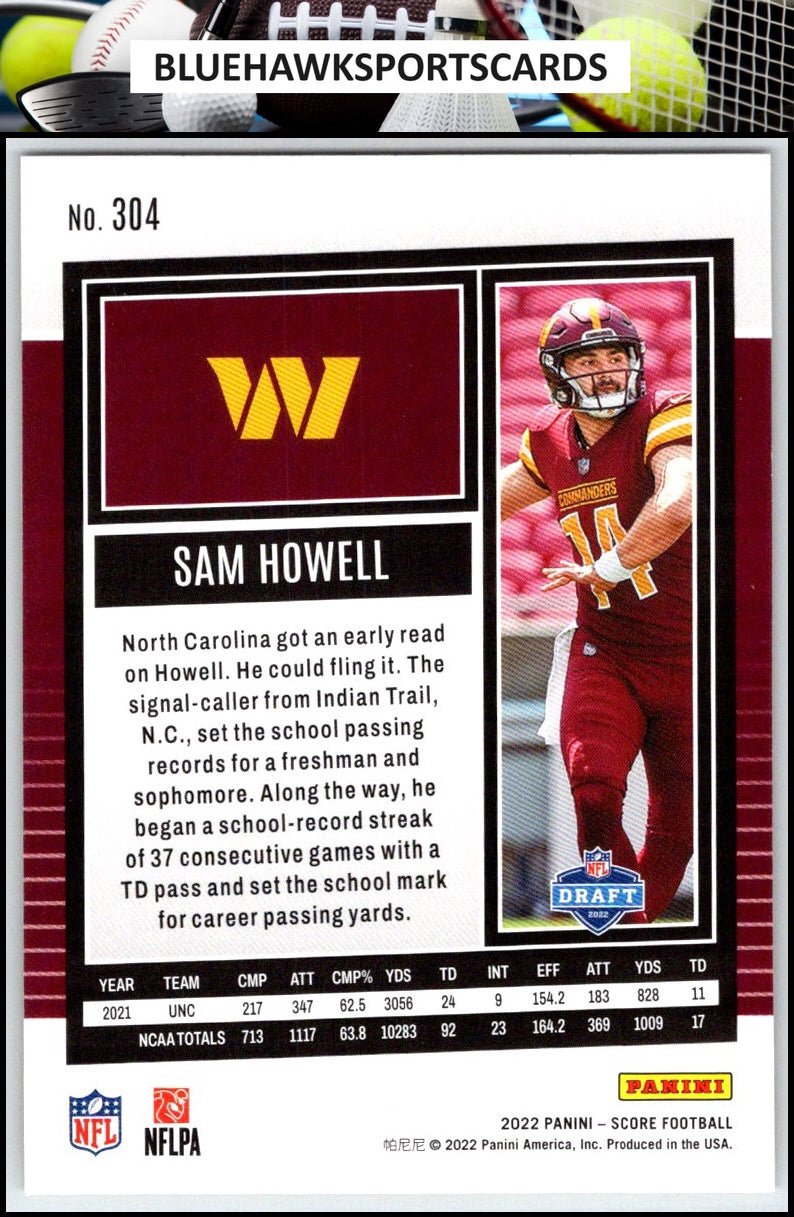2022 Score #304 Sam Howell Gold
