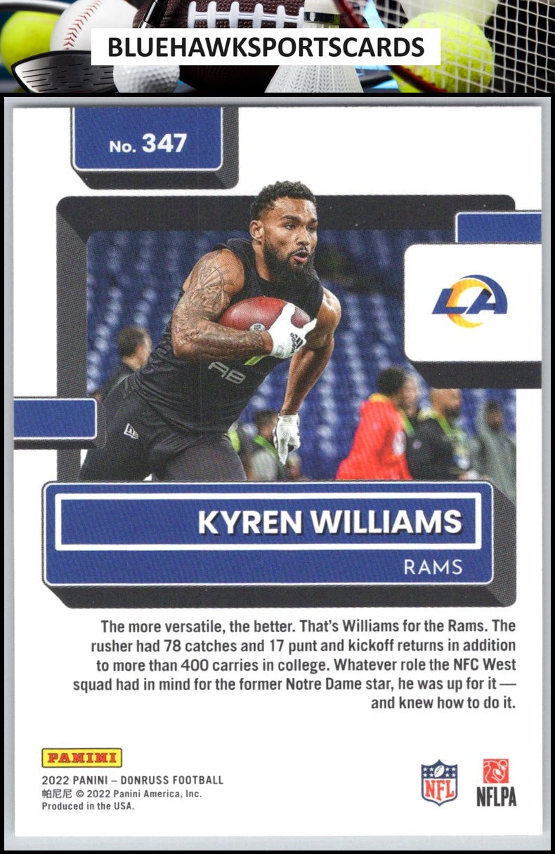 2022 Donruss #347 Kyren Williams