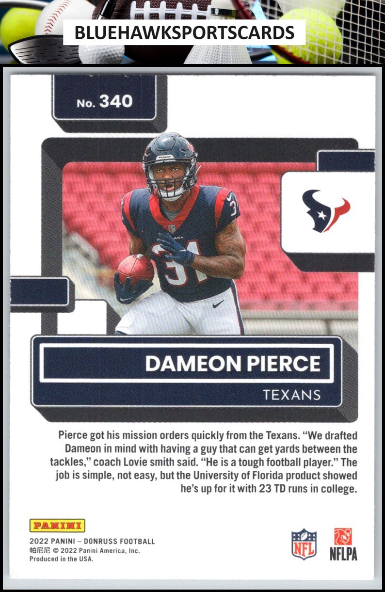 2022 Donruss #340 Dameon Pierce