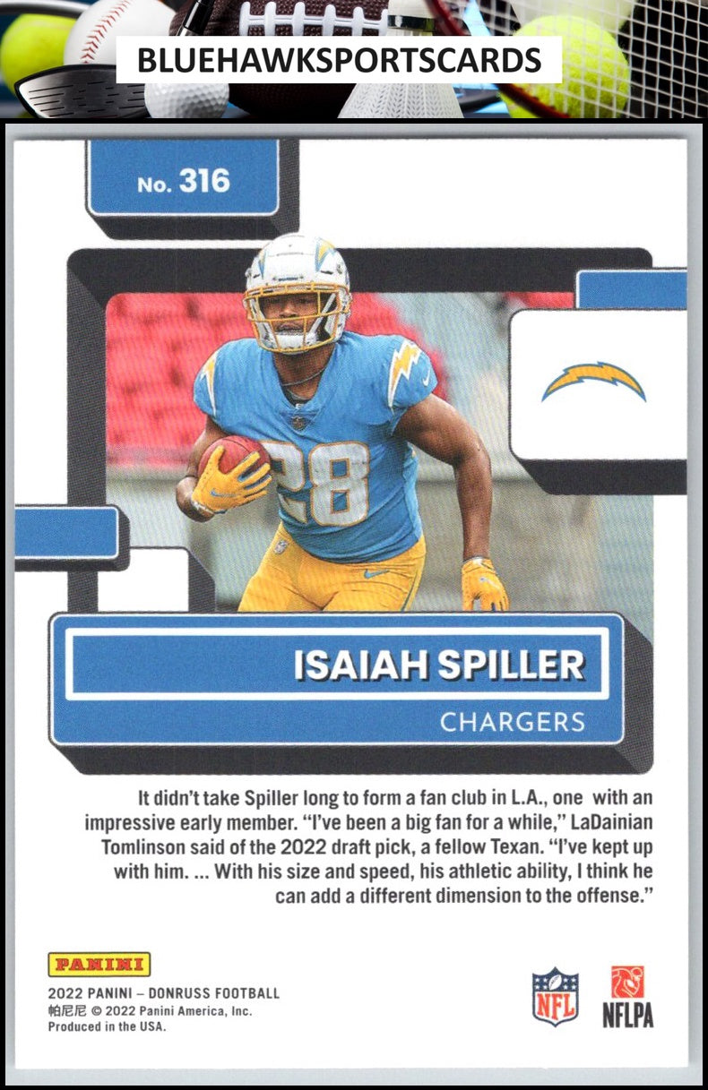 2022 Donruss #316 Isaiah Spiller