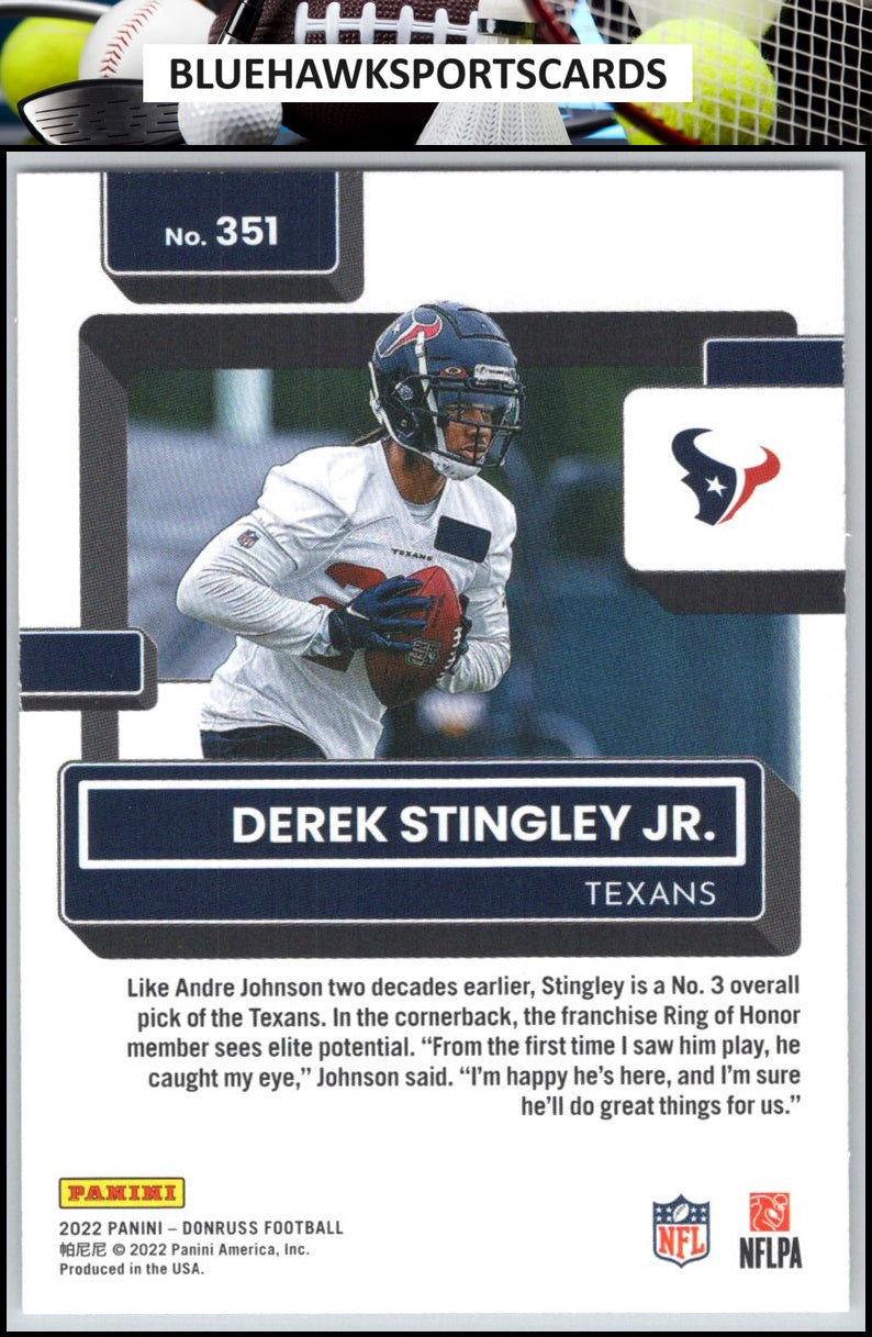 2022 Donruss #351 Derek Stingley Jr.