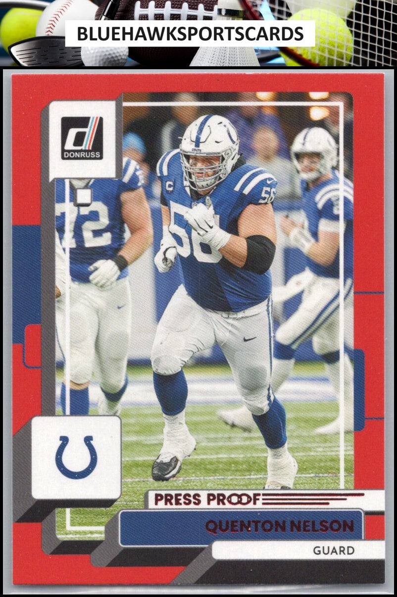2022 Donruss #50 Quenton Nelson Red Press Proof