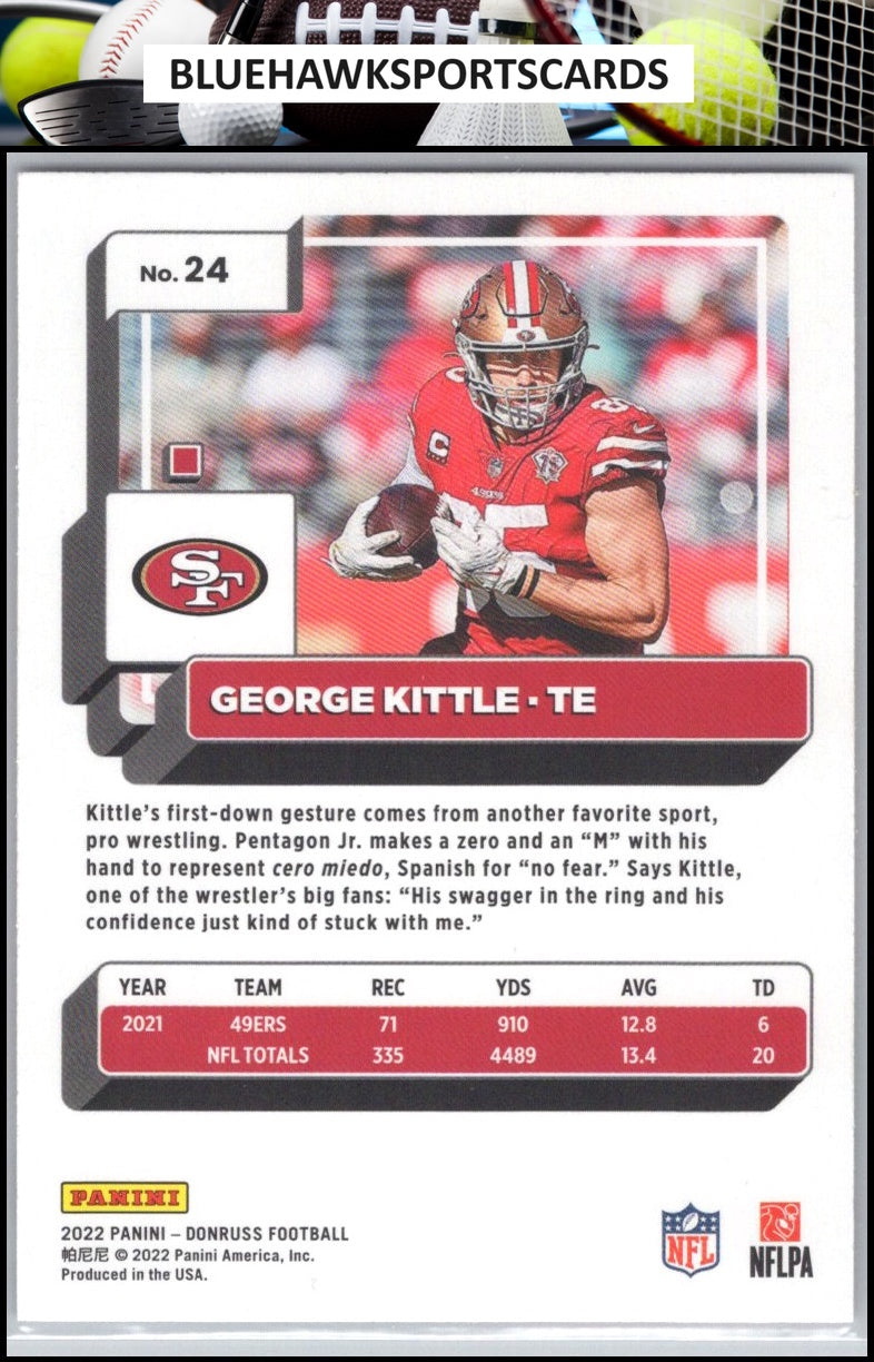 2022 Donruss #24 George Kittle Red Press Proof