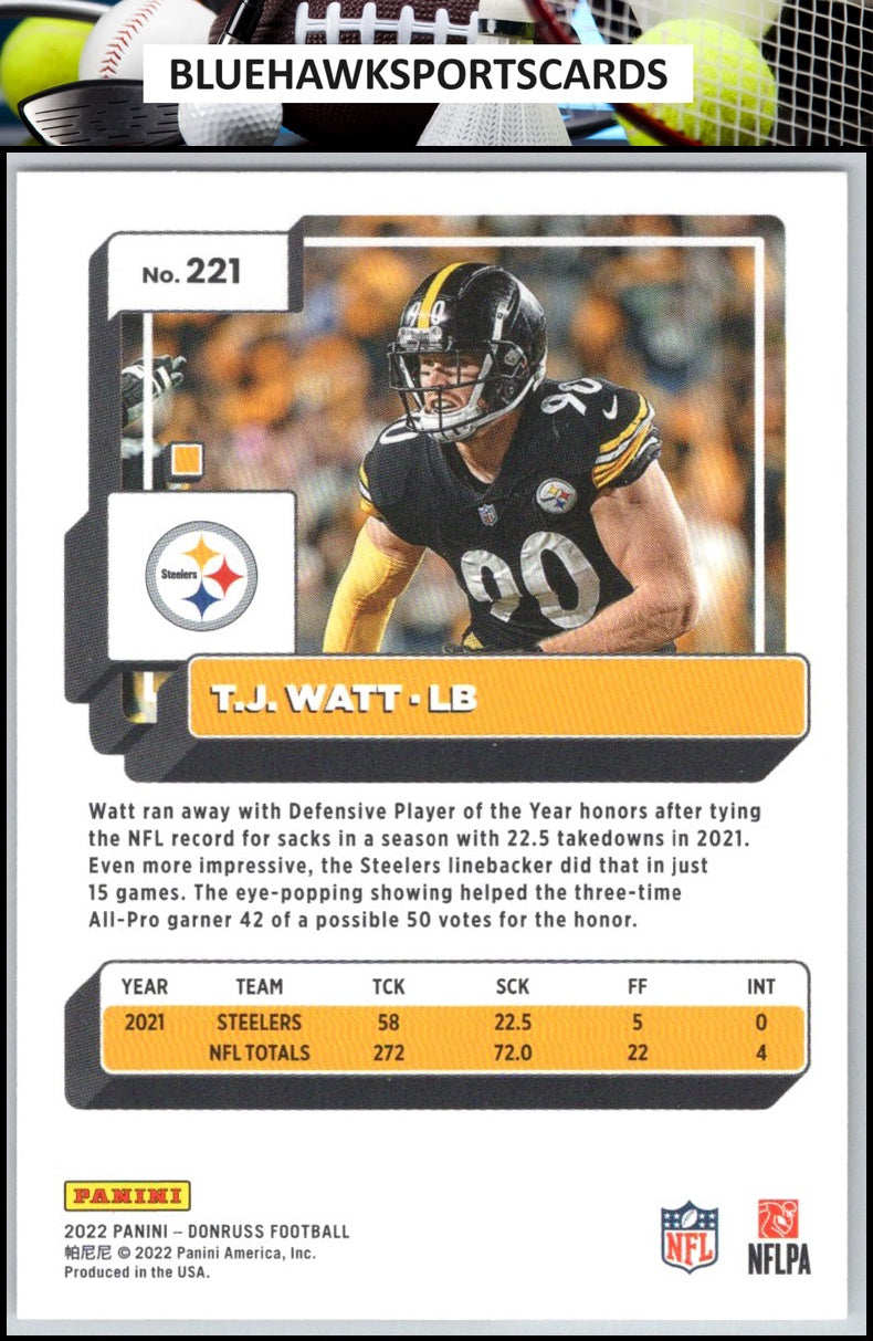 2022 Donruss #221 T.J. Watt