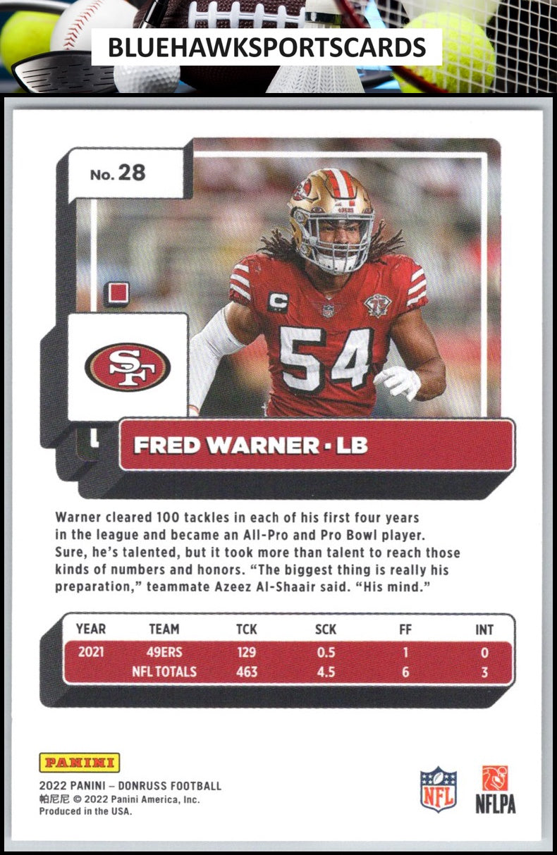 2022 Donruss #28 Fred Warner