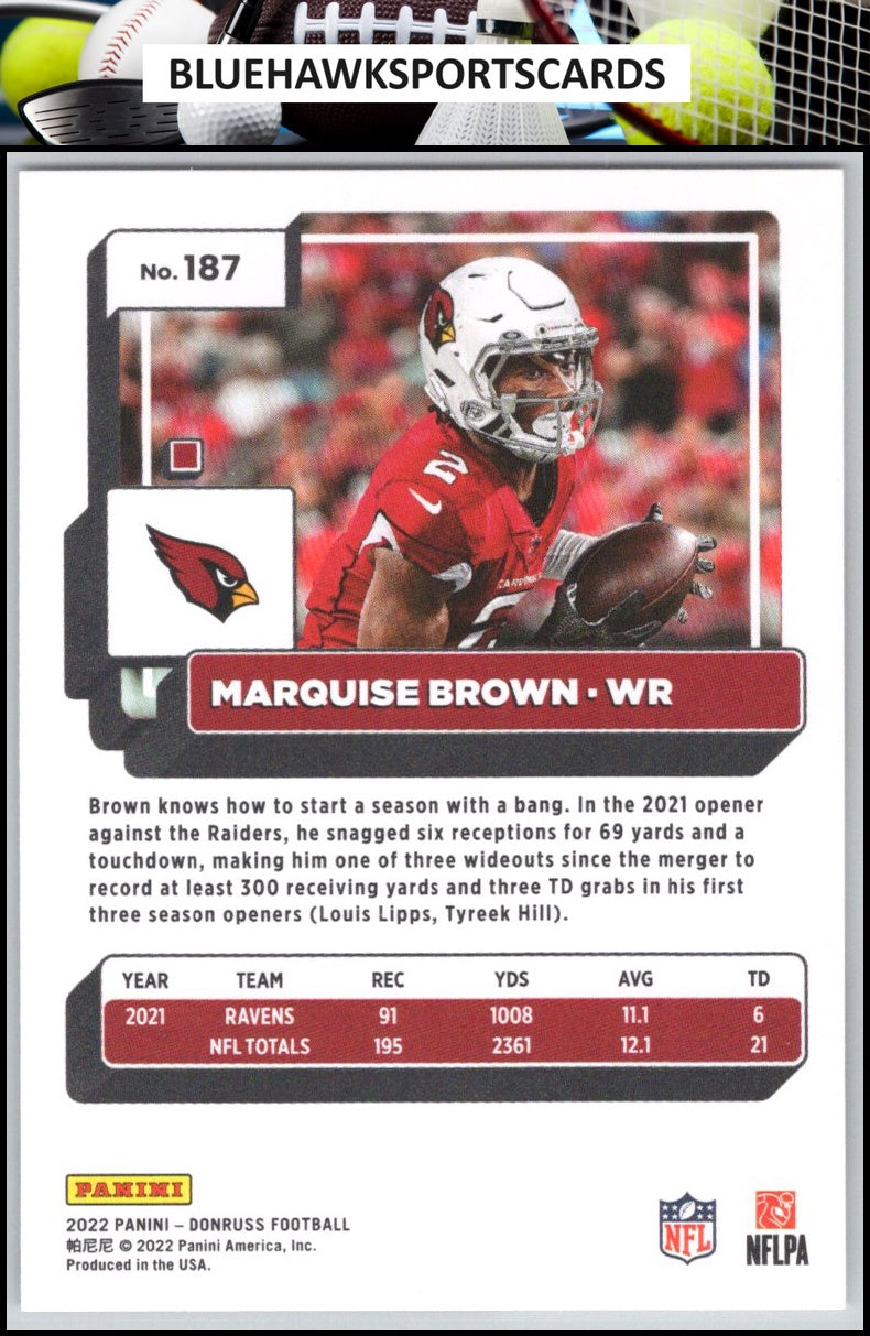 2022 Donruss #187 Marquise Brown