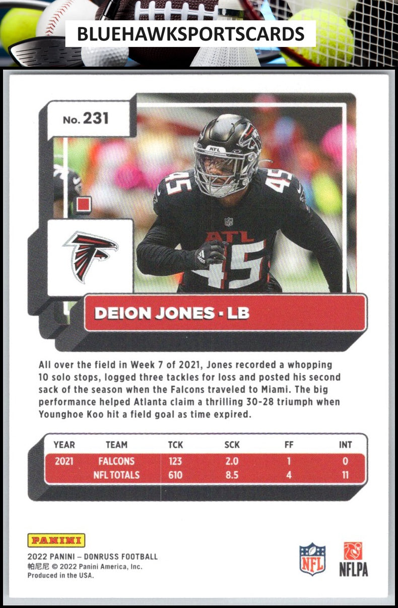 2022 Donruss #231 Deion Jones
