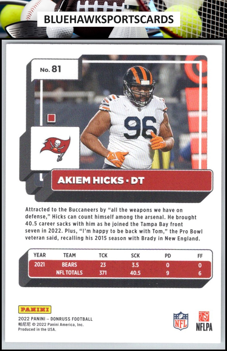 2022 Donruss #81 Akiem Hicks