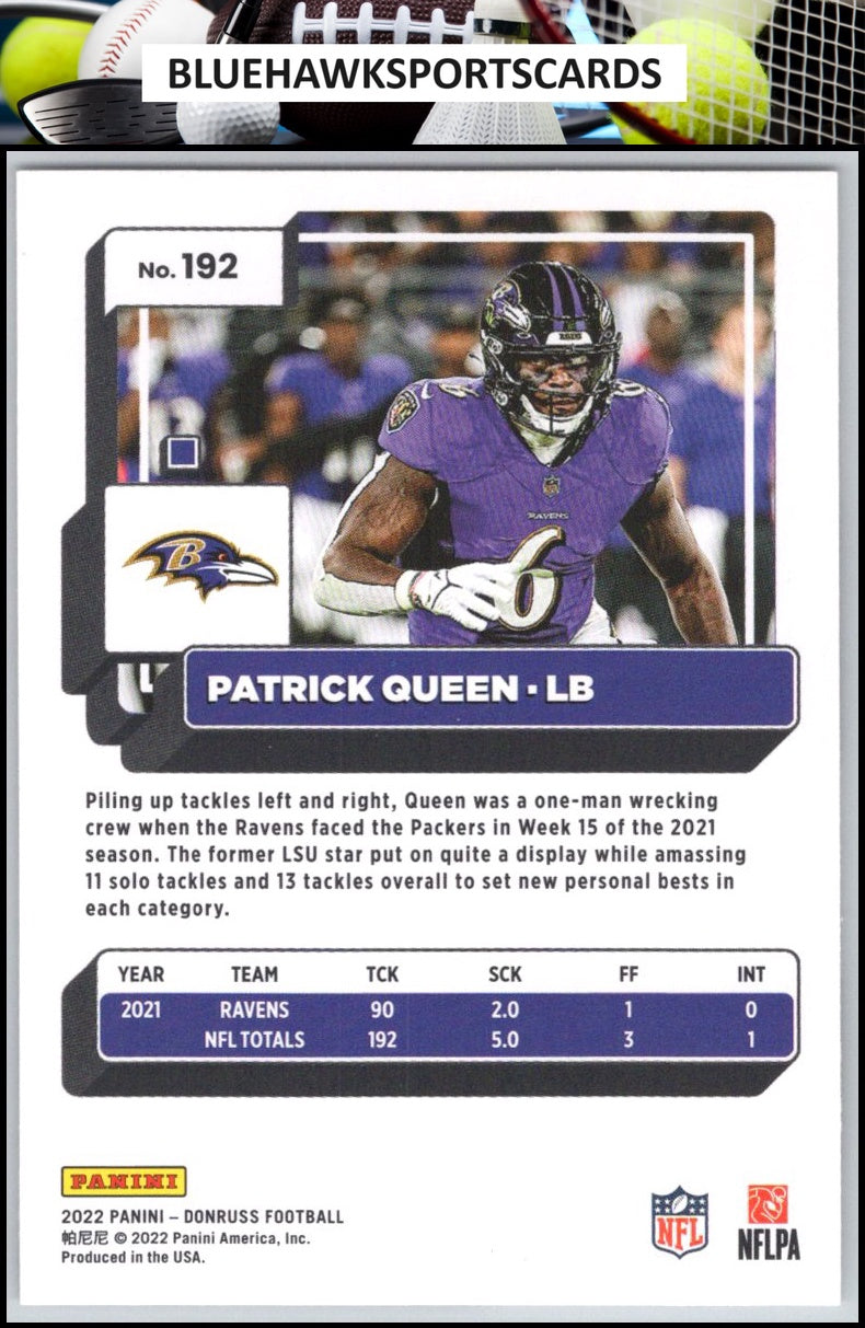 2022 Donruss #192 Patrick Queen