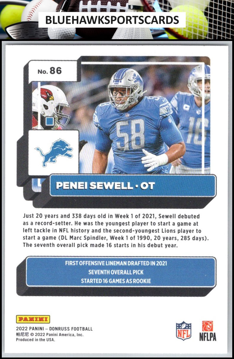 2022 Donruss #86 Penei Sewell