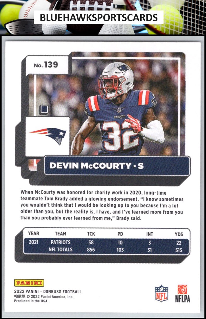 2022 Donruss #139 Devin McCourty