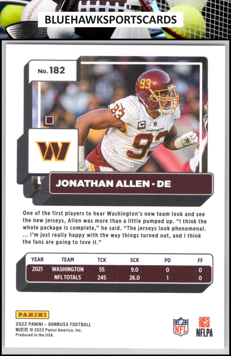 2022 Donruss #182 Jonathan Allen