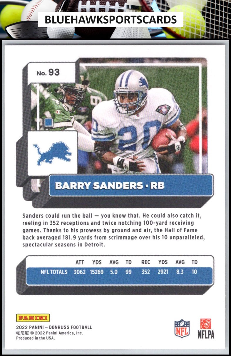 2022 Donruss #93 Barry Sanders