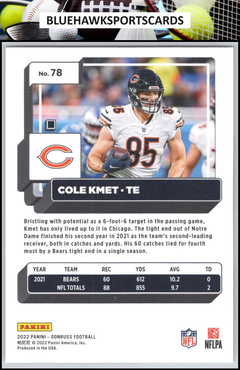 2022 Donruss #78 Cole Kmet