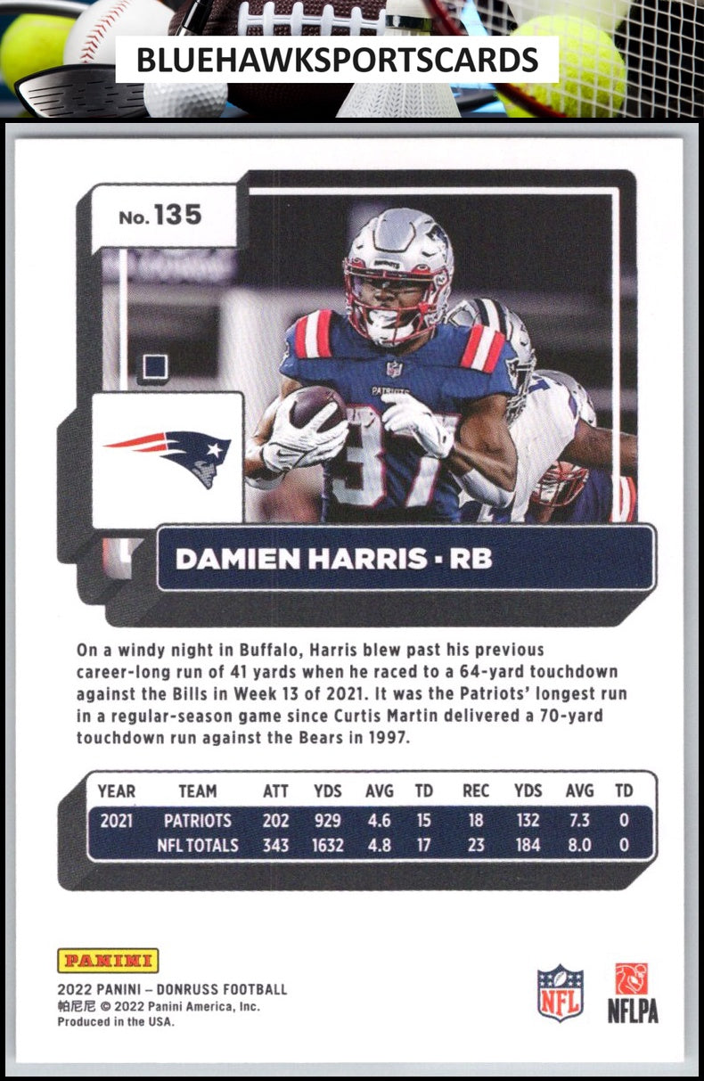 2022 Donruss #135 Damien Harris