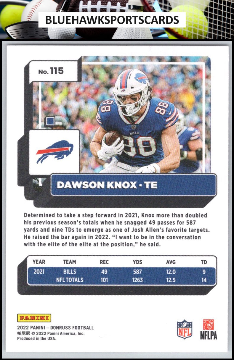 2022 Donruss #115 Dawson Knox