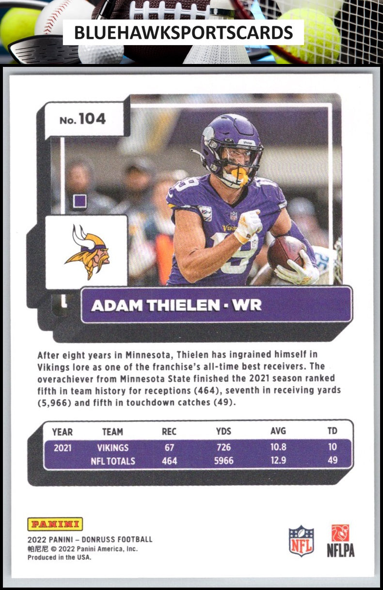 2022 Donruss #104 Adam Thielen