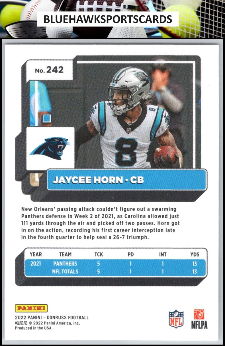 2022 Donruss #242 Jaycee Horn